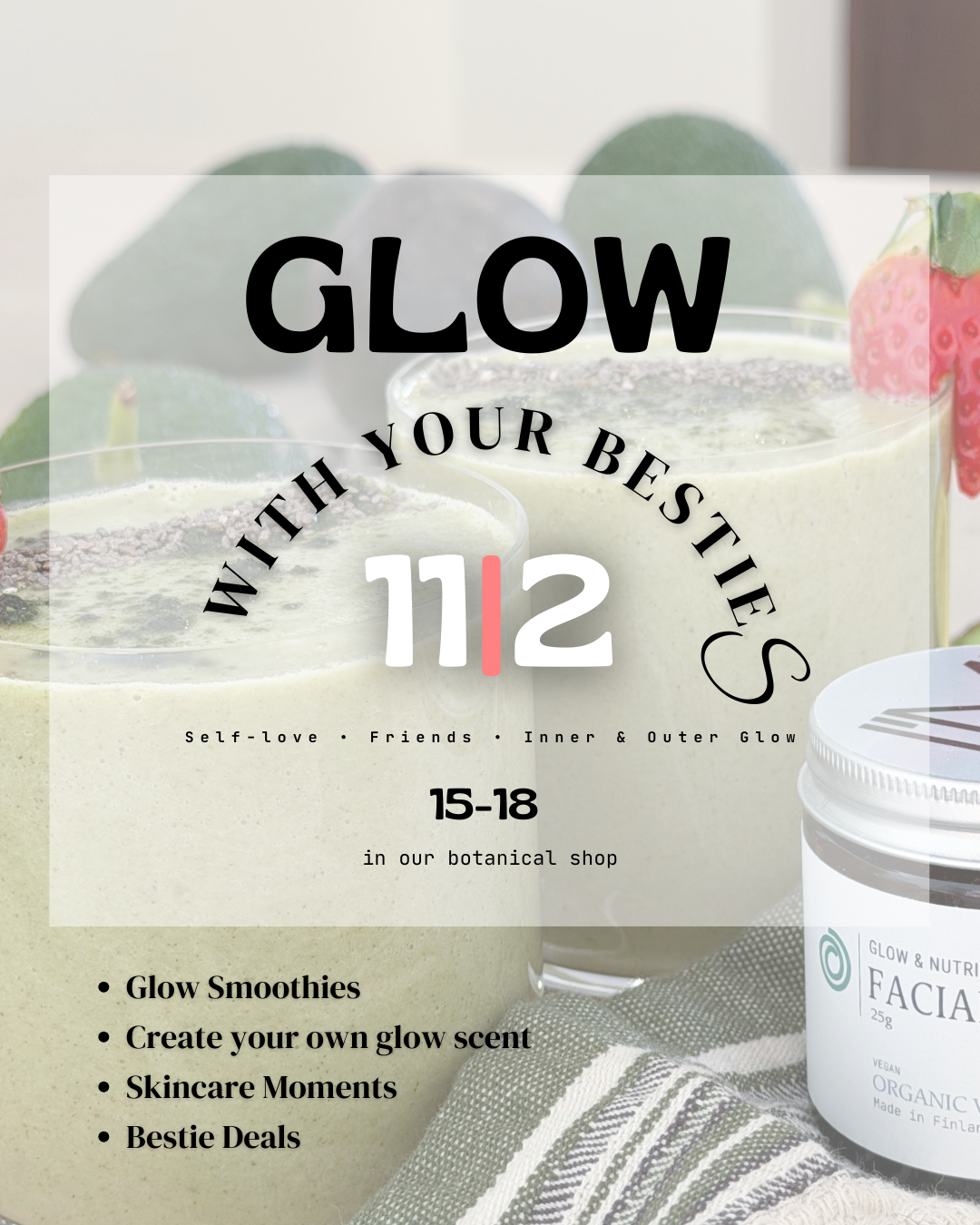 Glow With Your Bestie 11.2.2026 💝 event i vår butik