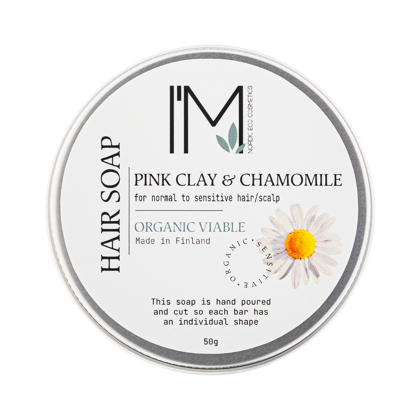 Hiussaippua – Vaaleanpunainen savi & Kamomilla 